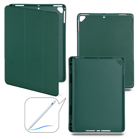 Чехол книжка-подставка Smart Case Pensil со слотом для стилуса для iPad 5, 6 (9.7") - 2017, 2018 (Сосново-зеленый / Pine Green)