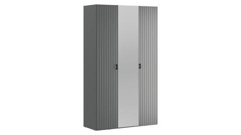 Шкаф Тиффани 3-х дверный серый графит / графит матовый