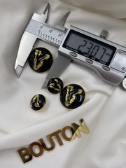 Пуговицы золото с чёрной эмалью ВЛНТ
