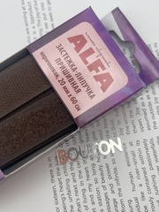 Застежка-липучка пришивная ALFA коричневая