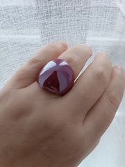 Кольцо-печатка широкое, гладкое из цветной керамики