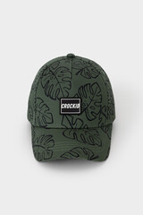 кепка  для мальчика  ТК 80080/темный малахит,тропические листья