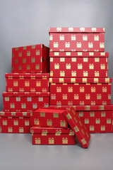 Коробка одиночная, Прямоугольник, НГ Золотые подарки, 33*25.5*14.5 см