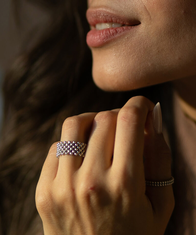 Кольцо  DOTS silver