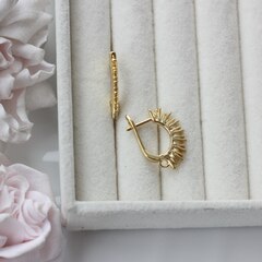 Швензы Солнечные лучи 22*2 мм с английским замком, позолота, Ш119