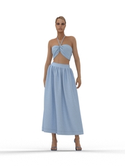 ❀ Малинка. Костюм льняной юбка макси с топом КCB-1015