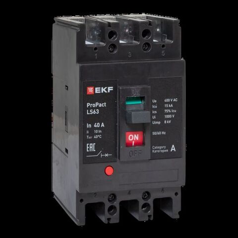Выключатель автоматический в литом корпусе ProPact LS63 40А 3P 15кА EKF