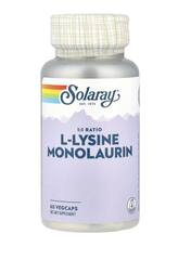 Solaray L-лизин и монолаурин, в соотношении 1:1, 60 вегетарианских капсул