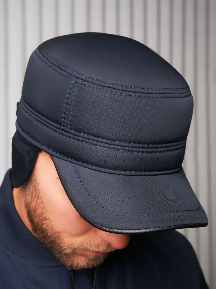 Кепка немка утепленная с ушками плащевка