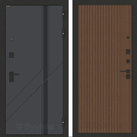 Входная металлическая дверь Бункер БН-12 Веллюто верде 29 Хомс Дуб кантри темный