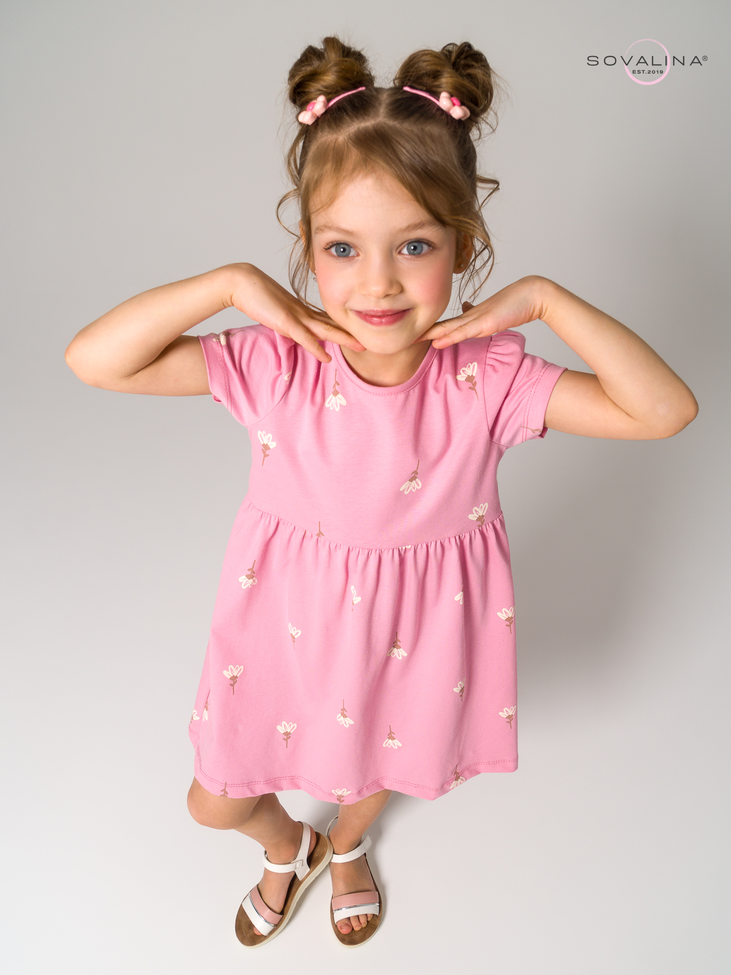 Платье Аленка к/р SG астра на розовом