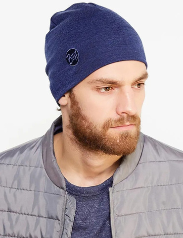 Картинка шапка Buff Hat Wool Heavyweight Solid Denim - 2