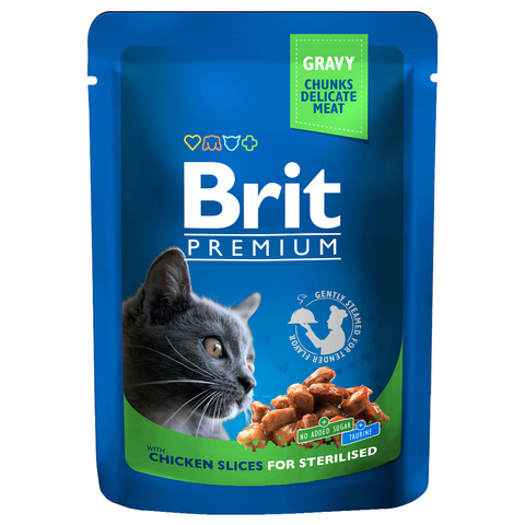 Brit Premium пауч для стерилизованных кошек (курица) 100г