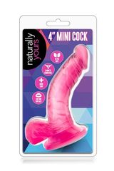 Розовый фаллоимитатор на присоске NATURALLY YOURS 4INCH MINI - 12 см. - 