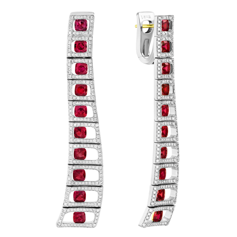 Серьги с Рубинами и Бриллиантами, E0226-0/2