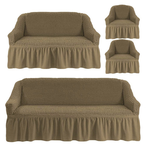 Чехлы на трехместный диван и двухместный диван + два кресла,темно-оливковый