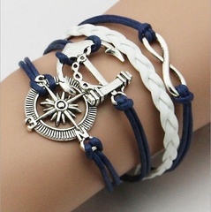 Купить Браслет в морском стиле с компасом и якорем (синий) в Магазине тельняшек