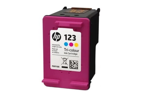 Картридж струйный HP 123, F6V16AE, трехцветный, совместимые модели DeskJet 2130