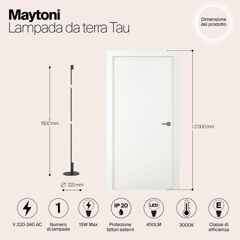 Напольный светильник Maytoni Tau MOD166FL-L15B3K