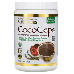 California Gold Nutrition, SUPERFOODS, CocoCeps, органическое какао, кордицепс и рейши, 225 г (7,93 унции)