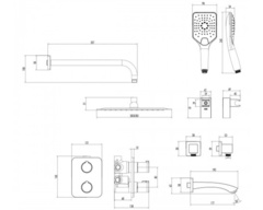 Смеситель термостатический для ванны и душа, встраиваемый Lemark Yeti - LM7842С