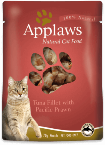 купить эпплоуз Applaws Cat Pouch Tuna with Pacific Prawns пауч для взрослых кошек, тунец с королевскими креветками апплавс