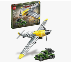 Конструктор Военный Бой Самолета BF-109 c Катюшей, 554 дет.