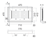 Remer 357LR7747N2C Верхний душ потолочный с подсветкой 77x47 см Remer 357LR7747N2C