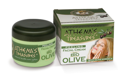 Скраб для лица ATHENA'S TREASURES с органическим оливковым маслом и измельченными косточками оливы
