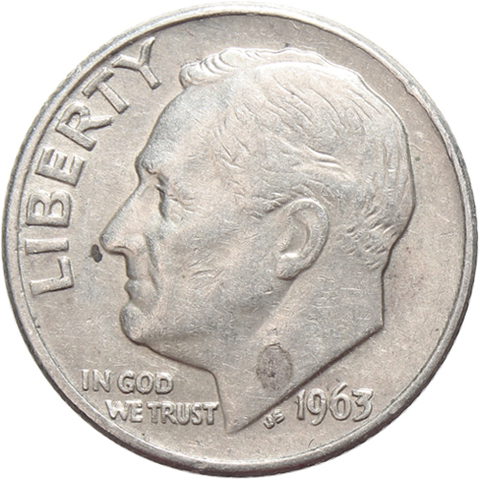1 дайм (10 центов) 1963. США (D) VF Серебро