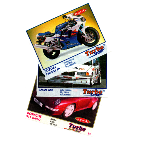 Вкладыши от жвачки Turbo Sport 3 шт. Номера 28, 29, 94