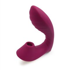 Сливовый L-образный вибромассажёр с вакуумной стимуляцией 3,5’’ Silicone Billow Suction Lover - 