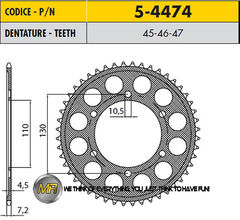 Звезда задняя ведомая Sunstar 5-4474-46 JTR1876.46 GSX R 600 Yamaha YZF R6