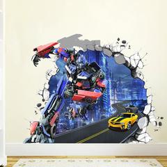 Трансформеры 3D Наклейка Оптимус Прайм и Бамблби — Transformers Optimus Prime & Bumblebee Wall Sticker 3D