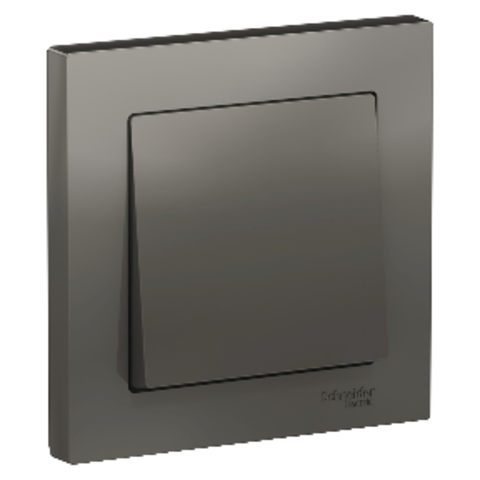 Выключатель одноклавишный, 10АХ, в сборе. Цвет Сталь. Schneider Electric AtlasDesign. ATN000912