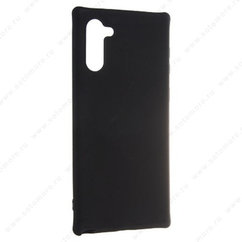 Накладка силиконовая Soft Touch ультра-тонкая для Samsung Galaxy Note 10 c усилеными углами черный