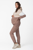 Утепленный спортивный костюм для беременных и кормящих 11955 мокко-беж-тофу