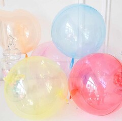 К Deco Bubble (Бабл), 18''/46 см, Кристалл, Оранжевый, 1 шт.