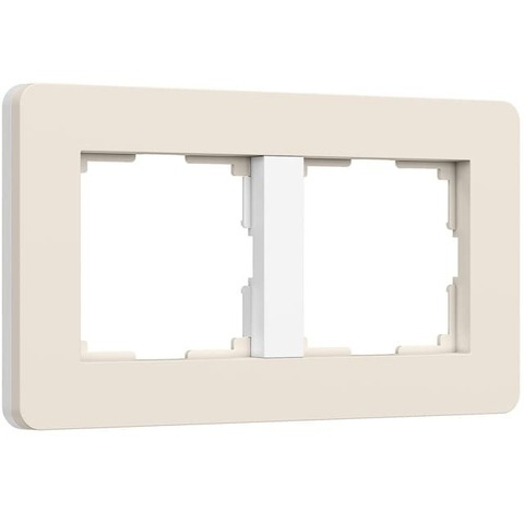 Рамка на 2 поста. Цвет Айвори/белый soft-touch. Werkel(Веркель). Split. a067254 / W0023066