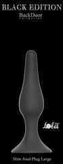 Чёрная анальная пробка Slim Anal Plug Large - 12,5 см. - 