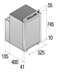 Абсорбционный холодильник (встраиваемый) Vitrifrigo VTR5105 TOP (92л)