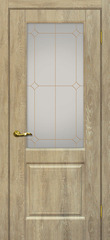 Дверь Версаль-1 / Цвет Дуб песочный / Сатинат, контурный полимер золото / Двери МАРИАМ