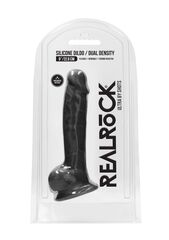 Черный фаллоимитатор Realistic Cock With Scrotum - 22,8 см. - 