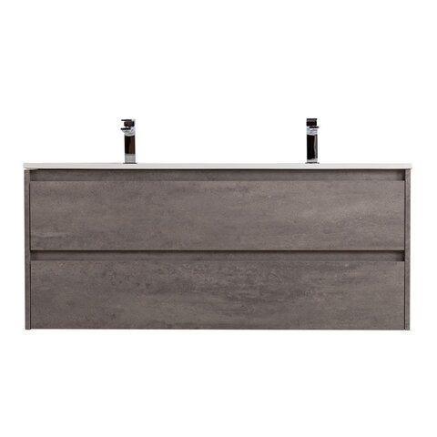 BelBagno KRAFT-1200-2C-SO-2-CG KRAFT База под раковину подвесная с двумя выкатными ящиками для раковины с двумя чашами, Cemento Grigio, 1200x460x500