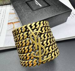 43575 - Браслет-манжета широкий YSL из латуни в винтажном стиле