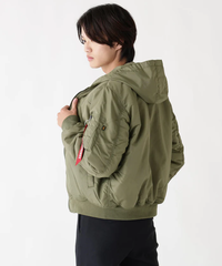 Бомбер Alpha Industries MA-1 Hooded Logo Oxford OG-107 Green (Зеленый)