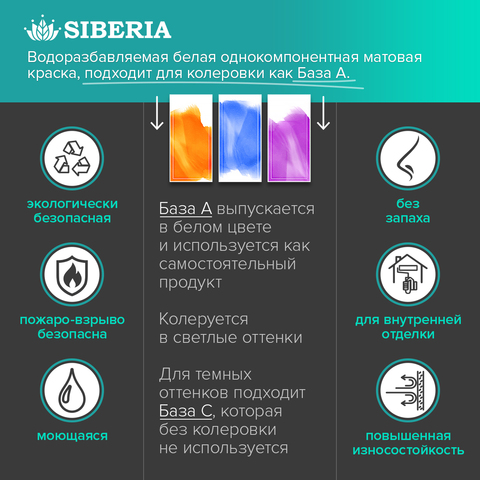 Siberia Aurora Краска интерьерная База А, 2,7 л