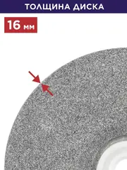 Диск абразивный для точила ПУЛЬСАР 125 х 32 х 16 мм F 60 серый (SiC) + кольца переходные (798-546)