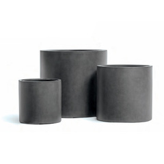 Кашпо TREEZ Effectory - Beton - Цилиндр Тёмно-серый бетон