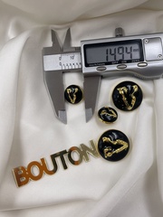 Пуговицы золото с чёрной эмалью ВЛНТ